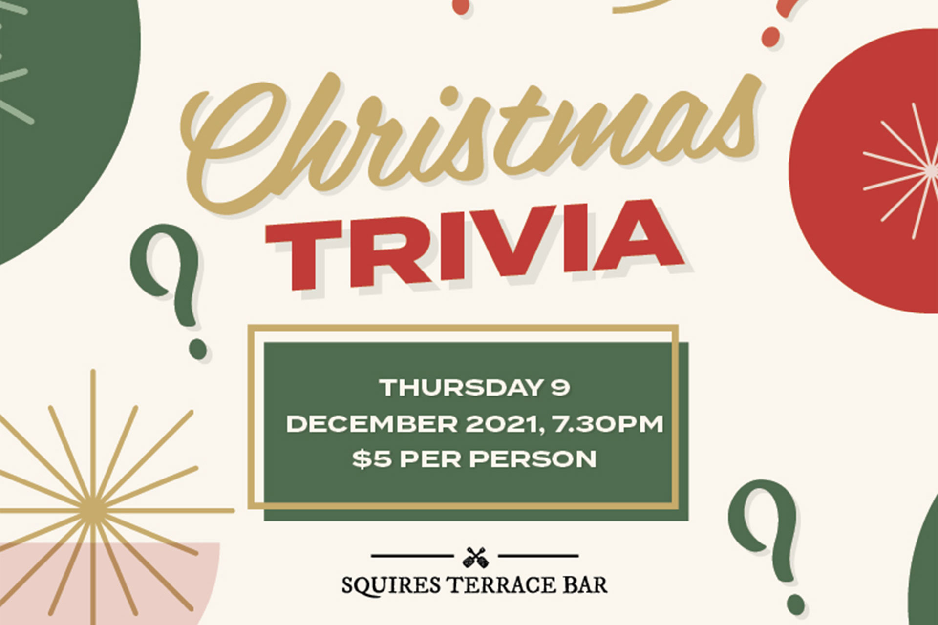 Christmas Trivia at Squires Terrace Bar