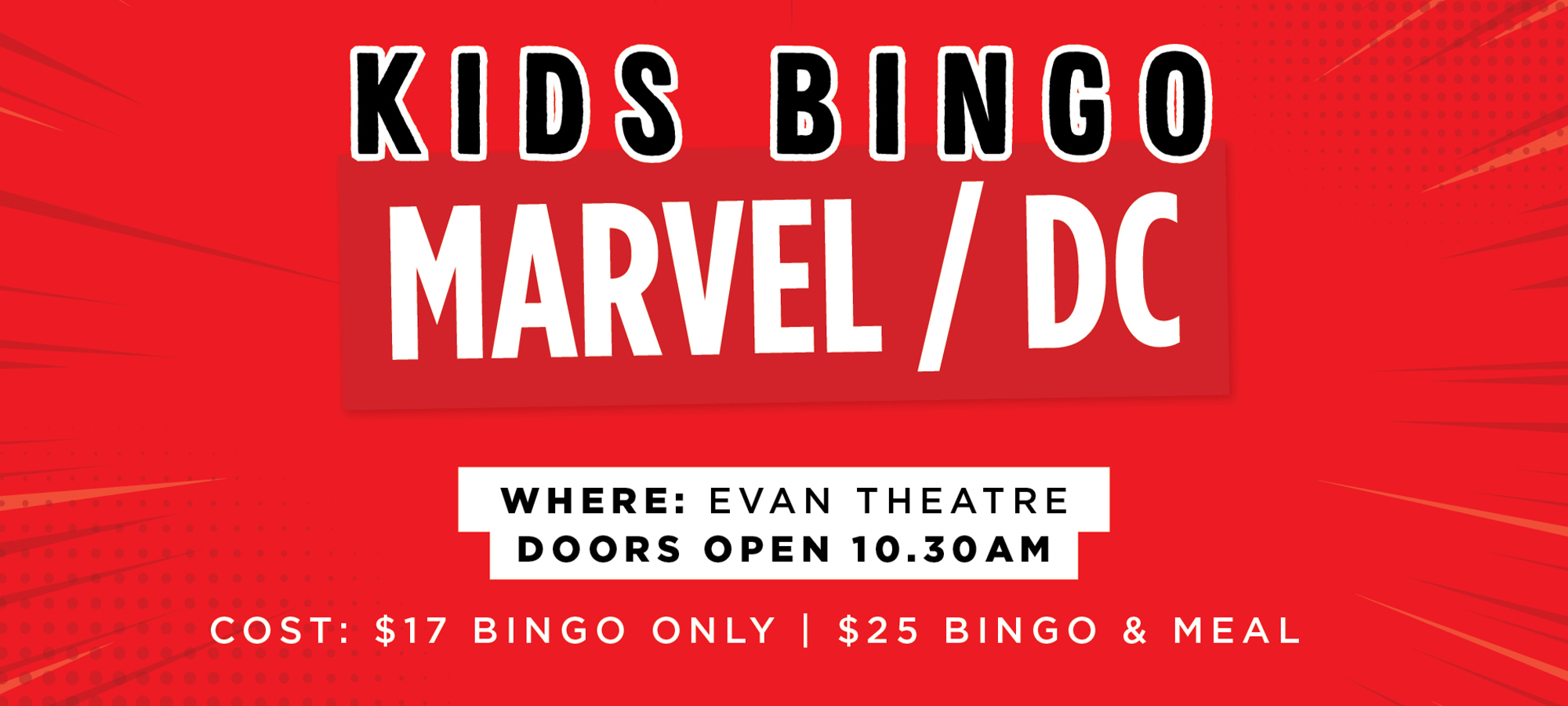 Kids Bingo: Marvel/DC Theme