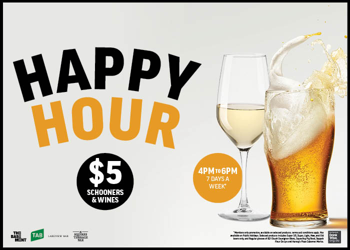 $5 Schooners & Wines 7-Days!