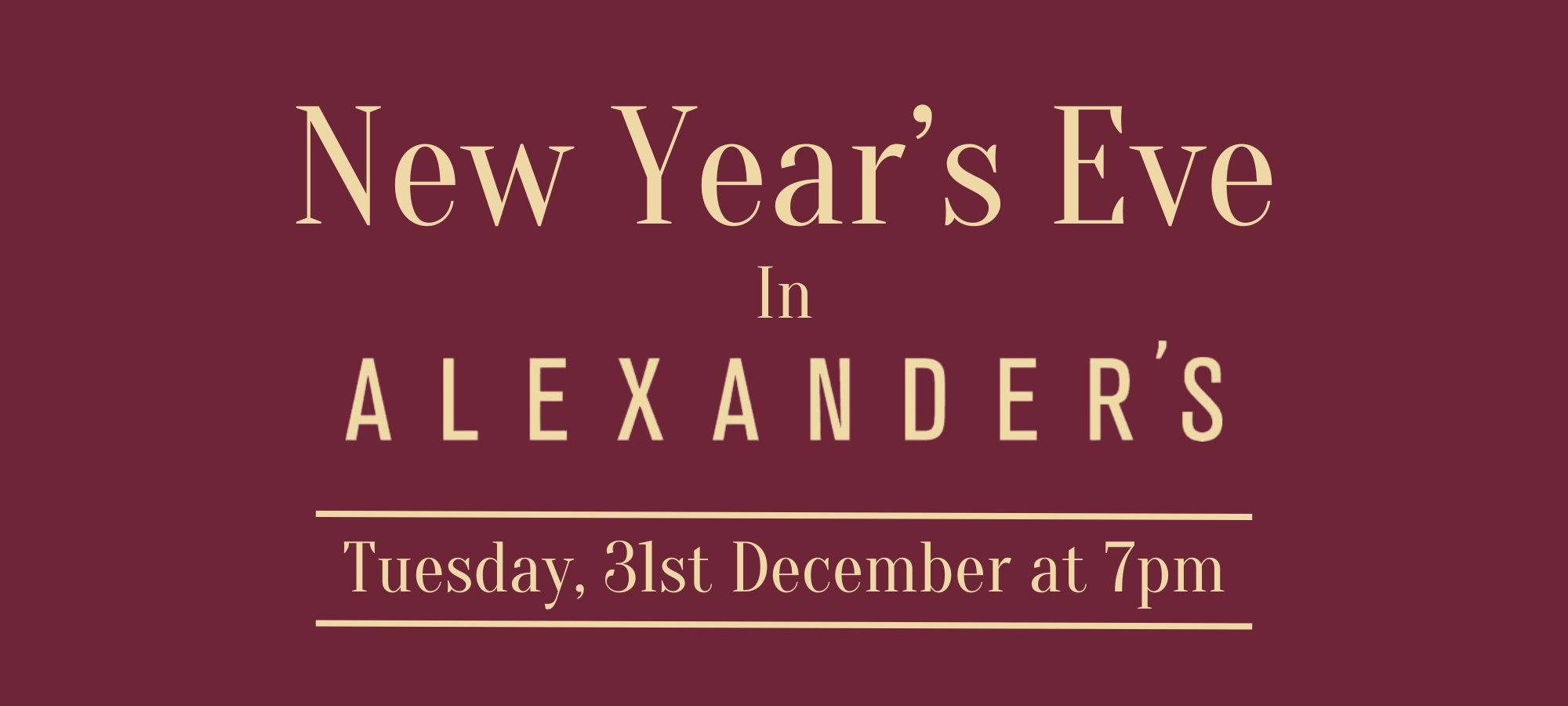 New Year’s Eve In Alexander’s