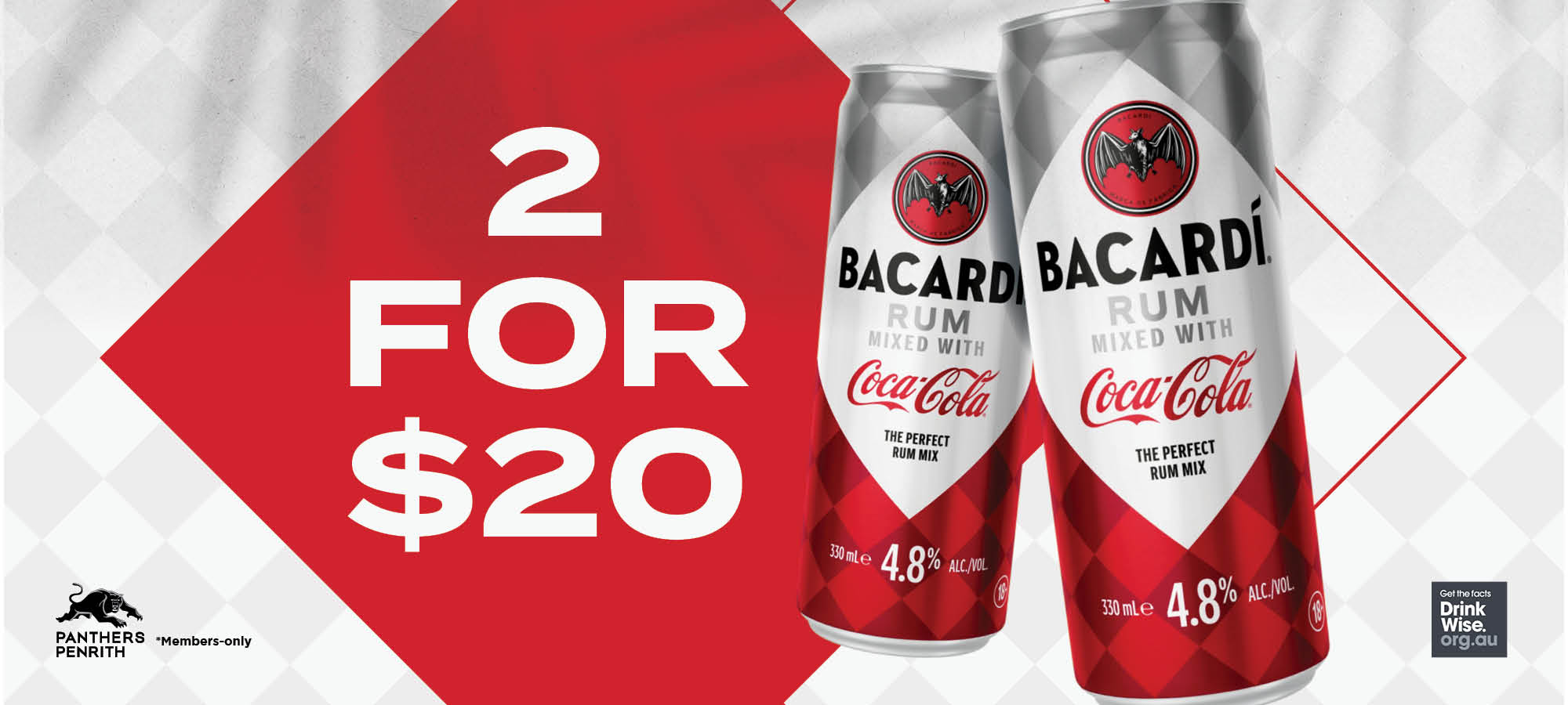 2 For $20 Bacardi Rum x Coca-Cola