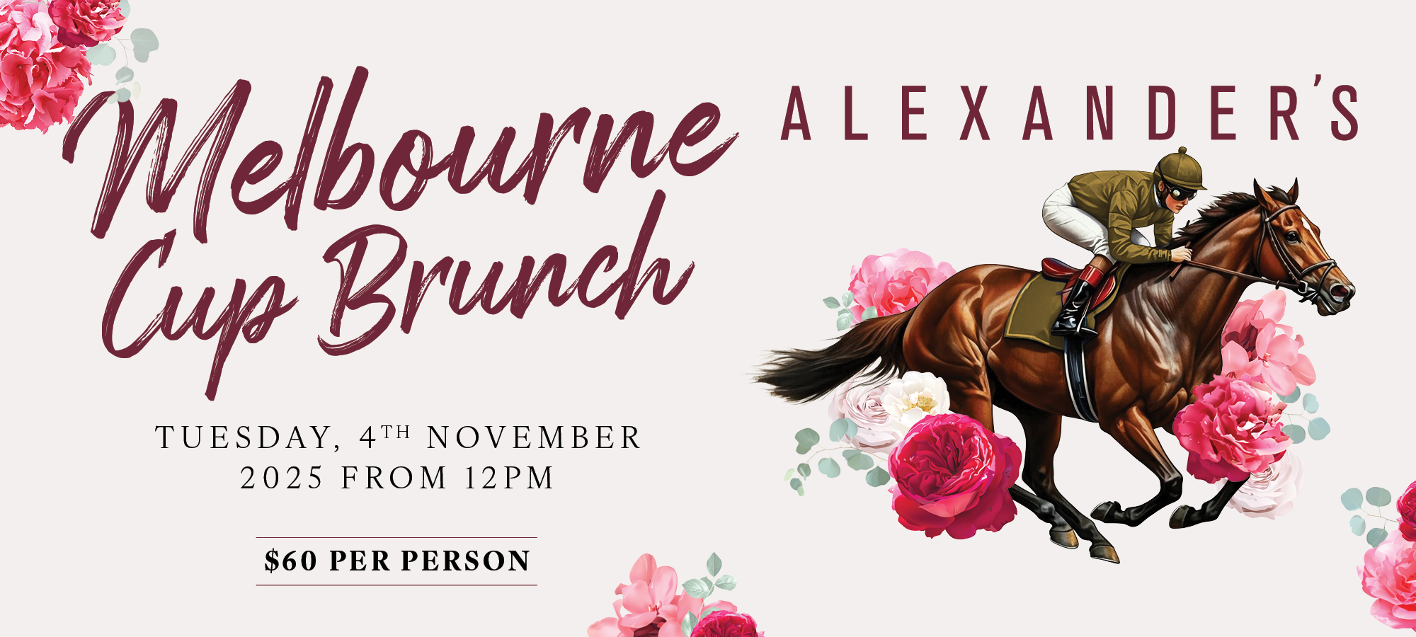 Alexander’s Melbourne Cup Brunch – SOLD OUT