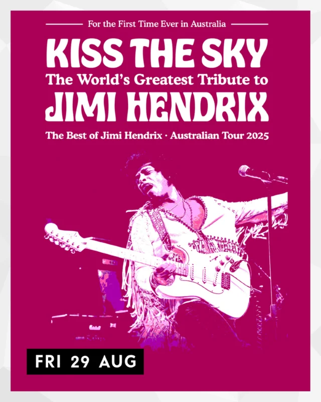 🎸 Experience the Legend LIVE! 🎸

KISS THE SKY – The Ultimate Jimi Hendrix Tribute is coming FRIDAY 29 AUG! Witness the electrifying magic of Hendrix brought to life with jaw-dropping accuracy, wild guitar moves, and all the iconic hits. 🔥

⚡ Purple Haze, Voodoo Child, Hey Joe... it’s all here – and louder than ever!

🎟️ TICKETS ON SALE NOW – Don’t miss the show Rolling Stone calls “the real deal!”
https://bit.ly/PKISSJIM25