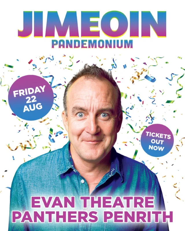 Get ready to unleash the chaos and crack up with Jimeoin’s Pandemonium! 🎉🤣

From lazy life hacks to cheeky pranks, this comedy legend will have you laughing so hard your sides will hurt!

📅 Friday, 22 August 2025 – 7:30 PM

It’s wild, it’s hilarious… it’s pure Pandemonium! Don’t miss out — tickets are flying! 🎟️
https://bit.ly/44BlQC3